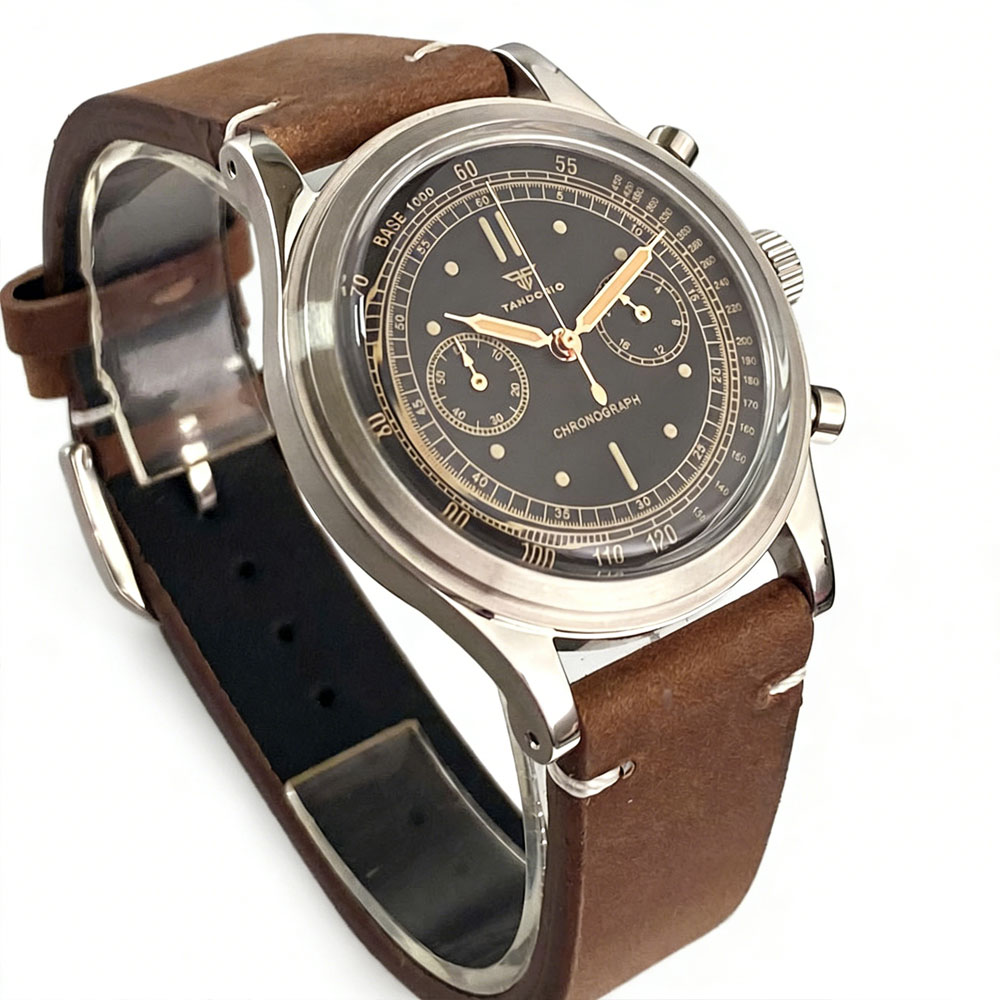 Vintage Watch Collecting - タンドリオ新 38 ミリメートルドーム型ガラスステンレス鋼ブラッククォーツヴィンテージ腕時計御代田 OS20 クロノグラフスポーツ時計男性用夜光