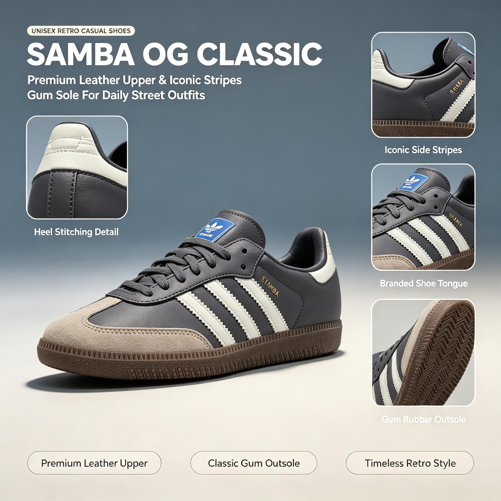 アディダス公式正規品 SAMBA OG スケートボードシュー - Adidas Shoes Samba のレビューと価格