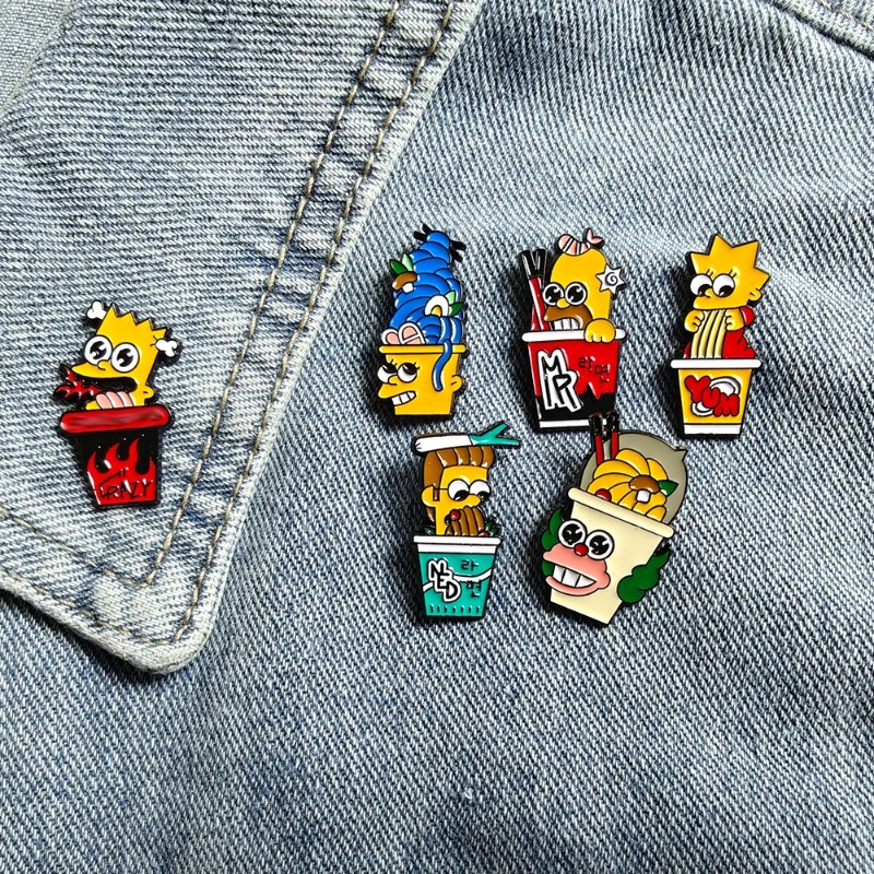 6 個セットシンプソンズかわいい面白いバッジハロウィン漫画エ - Vintage Item のレビューと価格